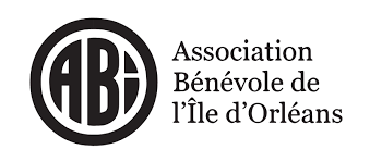 Logo de l'Association Bénévole de l'Île d'Orléans avec les initiales « ABIO » dans un graphique circulaire à gauche et le nom de l'organisme en texte à droite.